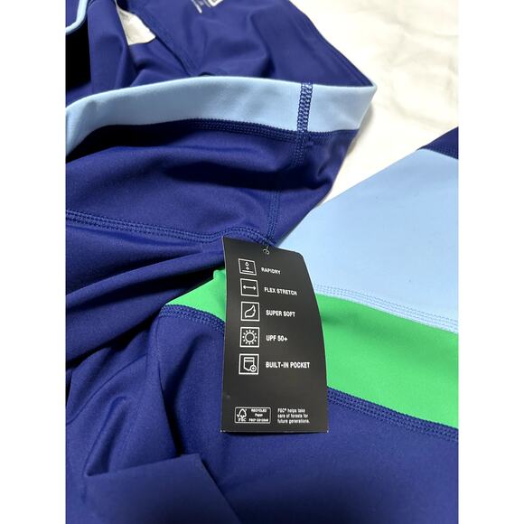 ID Ideology Womens Plus Size 1X Color Block 7/8 Legging Pants Blue Gym Yoga New - Picture 7 of 7